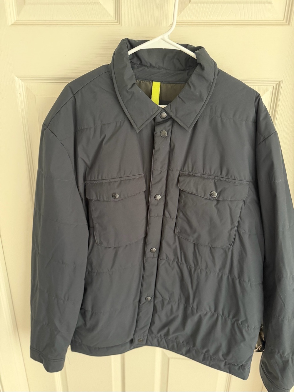 ONLY & SONS Men's Quilted Shirt Jacket in Charcoal Gray